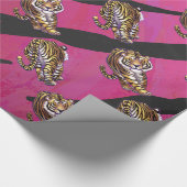 Wild Me Tiger Black en Roze Cadeaupapier (Hoek)