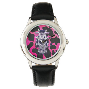 Wild Me Tiger Black en Roze Horloge