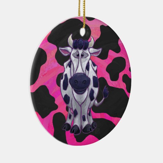 Wild Me Tiger Black en Roze Keramisch Ornament (Rechts)