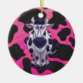 Wild Me Tiger Black en Roze Keramisch Ornament (Voorkant)