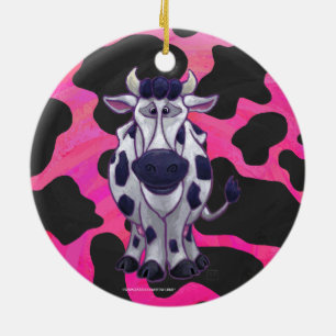 Wild Me Tiger Black en Roze Keramisch Ornament