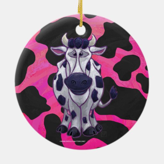 Wild Me Tiger Black en Roze Keramisch Ornament (Achterkant)