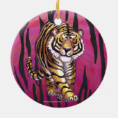 Wild Me Tiger Black en Roze Keramisch Ornament (Achterkant)