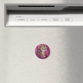 Wild Me Tiger Black en Roze Magneet (Insitu (Vaatwasser))