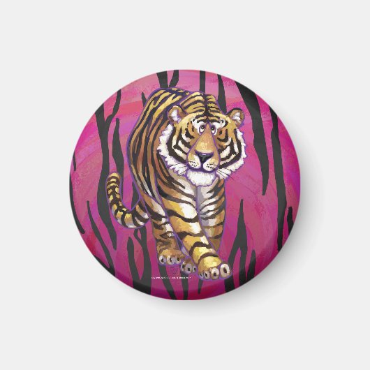 Wild Me Tiger Black en Roze Magneet (Voorkant)