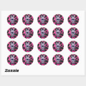 Wild Me Tiger Black en Roze Ronde Sticker (Vel)