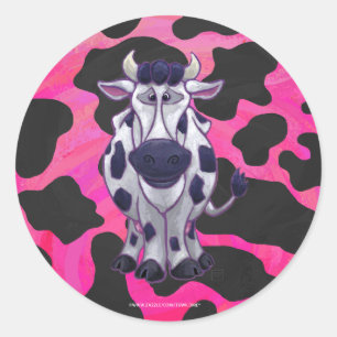 Wild Me Tiger Black en Roze Ronde Sticker