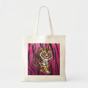 Wild Me Tiger Black en Roze Tote Bag