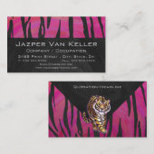 Wild Me Tiger Black en Roze Visitekaartje (Voorkant / Achterkant)