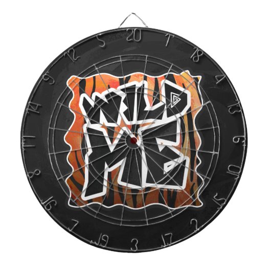 Wild Me Tiger Hot oranje en zwart afdrukken Dartbord (Voorkant)