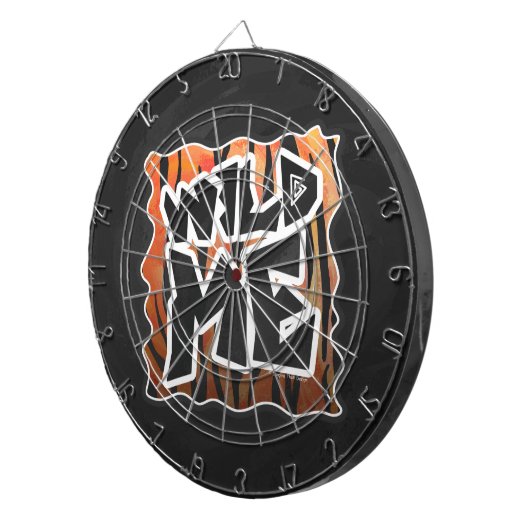 Wild Me Tiger Hot oranje en zwart afdrukken Dartbord (Voorkant Rechts)