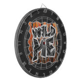 Wild Me Tiger Hot oranje en zwart afdrukken Dartbord (Voorkant Links)