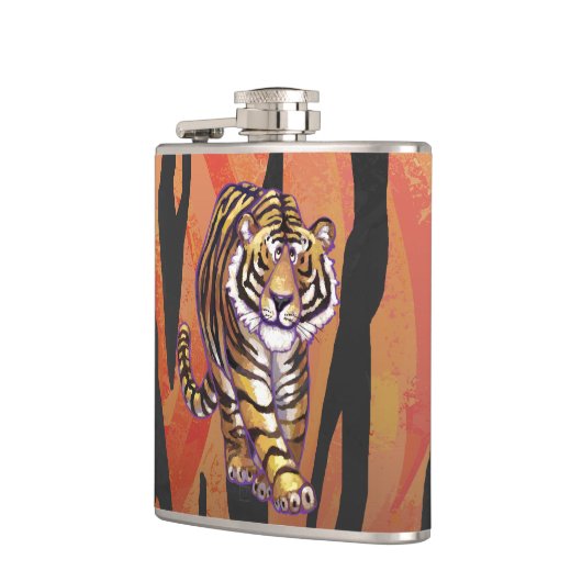Wild Me Tiger Hot oranje en zwart afdrukken Heupfles (Links)