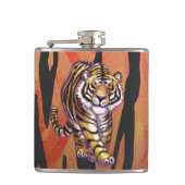 Wild Me Tiger Hot oranje en zwart afdrukken Heupfles (Voorkant)