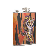 Wild Me Tiger Hot oranje en zwart afdrukken Heupfles (Rechts)