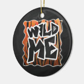 Wild Me Tiger Hot oranje en zwart afdrukken Keramisch Ornament (Links)