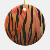 Wild Me Tiger Hot oranje en zwart afdrukken Keramisch Ornament (Achterkant)