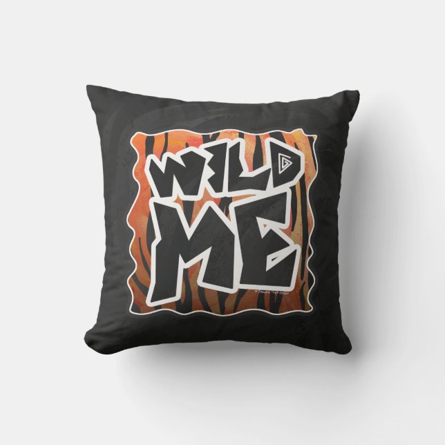 Wild Me Tiger Hot oranje en zwart afdrukken Kussen (Voorkant)