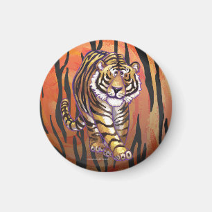 Wild Me Tiger Hot oranje en zwart afdrukken Magneet