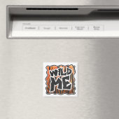 Wild Me Tiger Hot oranje en zwart afdrukken Magneet (Insitu (Vaatwasser))