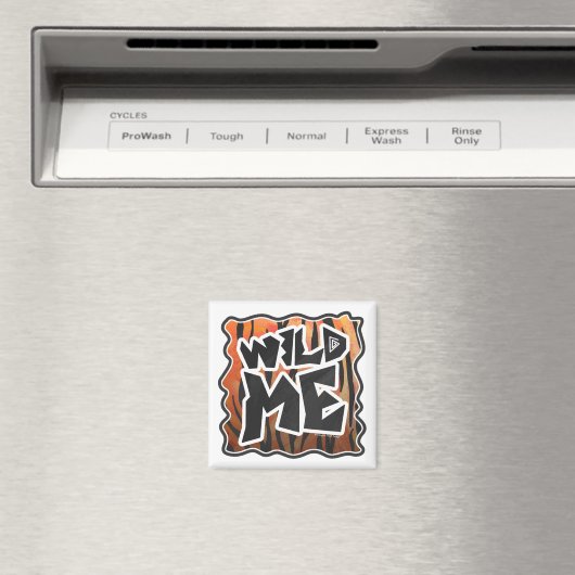 Wild Me Tiger Hot oranje en zwart afdrukken Magneet (Insitu (Vaatwasser))