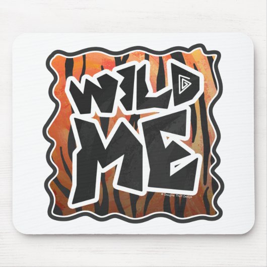 Wild Me Tiger Hot oranje en zwart afdrukken Muismat (Voorkant)