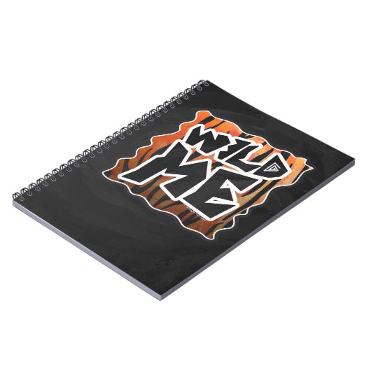 Wild Me Tiger Hot oranje en zwart afdrukken Notitieboek (Linkerzijde)