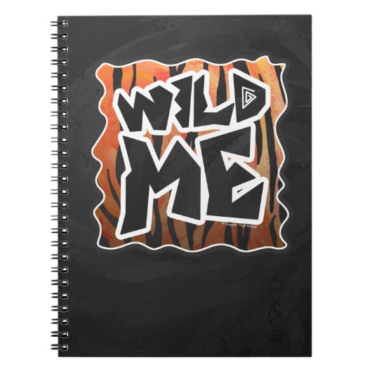 Wild Me Tiger Hot oranje en zwart afdrukken Notitieboek (Voorkant)
