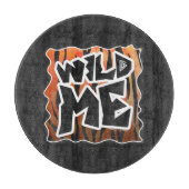 Wild Me Tiger Hot oranje en zwart afdrukken Snijplank (Voorkant)