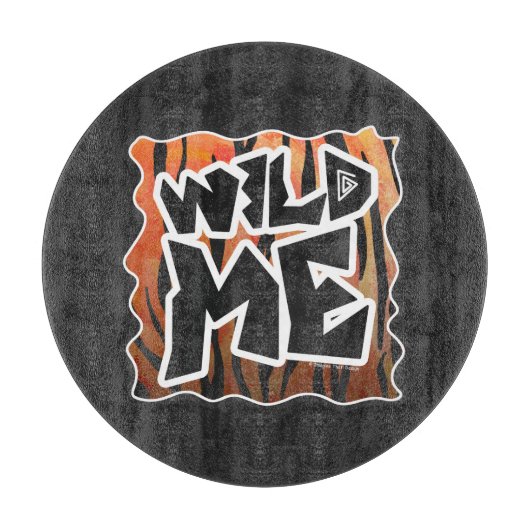 Wild Me Tiger Hot oranje en zwart afdrukken Snijplank (Voorkant)