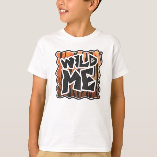 Wild Me Tiger Hot oranje en zwart afdrukken T-shirt (Voorkant)
