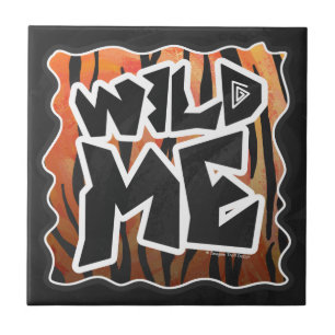 Wild Me Tiger Hot oranje en zwart afdrukken Tegeltje