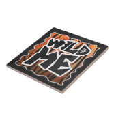 Wild Me Tiger Hot oranje en zwart afdrukken Tegeltje (Zijkant)
