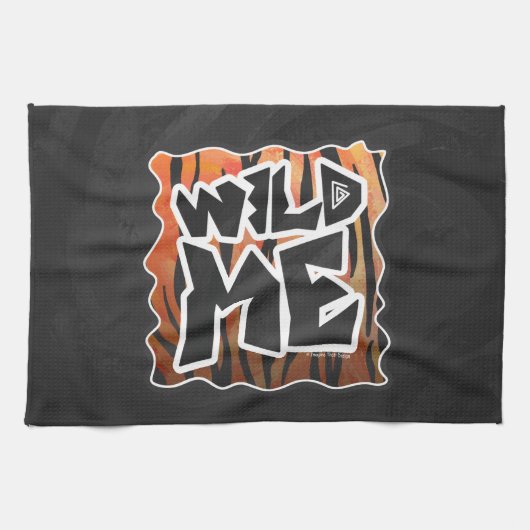 Wild Me Tiger Hot oranje en zwart afdrukken Theedoek (Horizontaal)