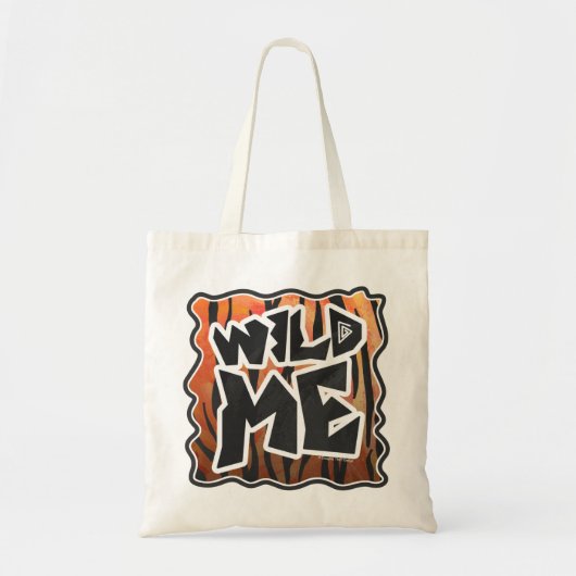 Wild Me Tiger Hot oranje en zwart afdrukken Tote Bag (Voorkant)