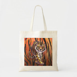 Wild Me Tiger Hot oranje en zwart afdrukken Tote Bag