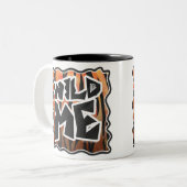 Wild Me Tiger Hot oranje en zwart afdrukken Tweekleurige Koffiemok (Voorkant links)