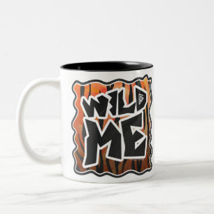 Wild Me Tiger Hot oranje en zwart afdrukken Tweekleurige Koffiemok