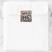 Wild Me Tiger Hot oranje en zwart afdrukken Vierkante Sticker (Tas)