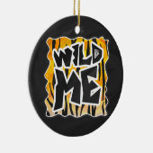 Wild Me Tiger Oranje en zwart Keramisch Ornament (Rechts)