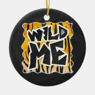 Wild Me Tiger Oranje en zwart Keramisch Ornament
