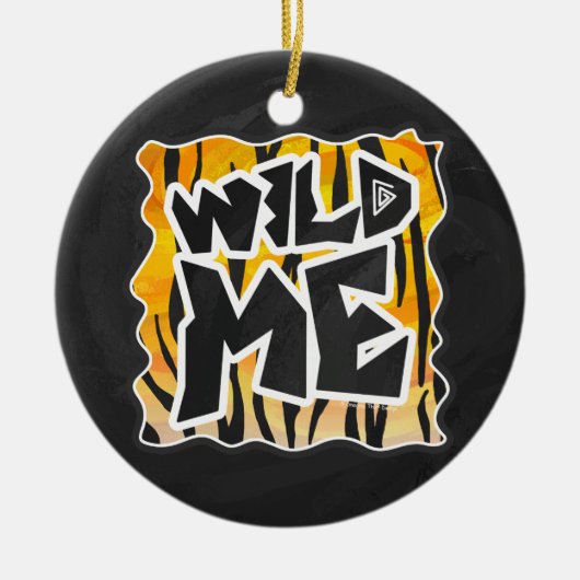 Wild Me Tiger Oranje en zwart Keramisch Ornament (Voorkant)