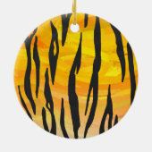 Wild Me Tiger Oranje en zwart Keramisch Ornament (Achterkant)