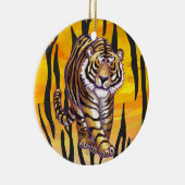 Wild Me Tiger Oranje en zwart Keramisch Ornament (Rechts)