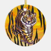 Wild Me Tiger Oranje en zwart Keramisch Ornament (Voorkant)