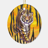 Wild Me Tiger Oranje en zwart Keramisch Ornament (Links)