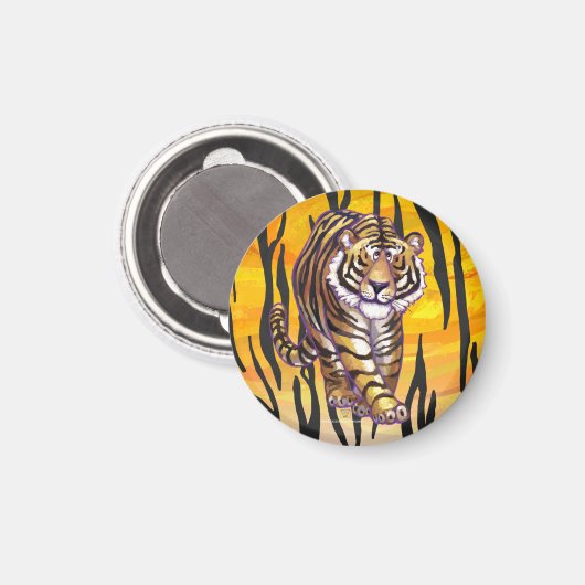 Wild Me Tiger Oranje en zwart Magneet (Voorkant / Achterkant)
