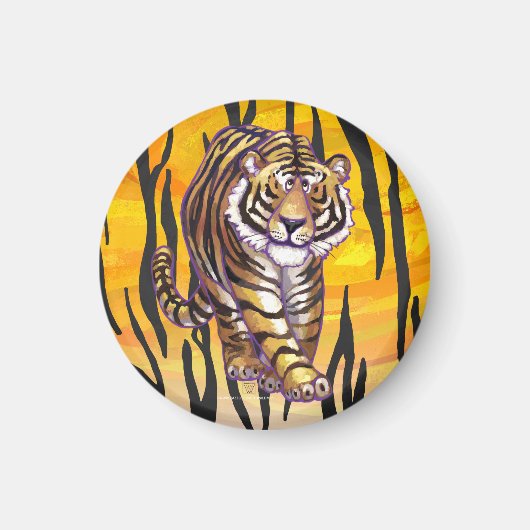 Wild Me Tiger Oranje en zwart Magneet (Voorkant)