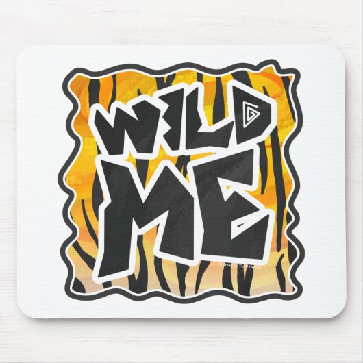 Wild Me Tiger Oranje en zwart Muismat (Voorkant)