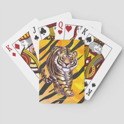 Wild Me Tiger Oranje en zwart Pokerkaarten (Achterkant)